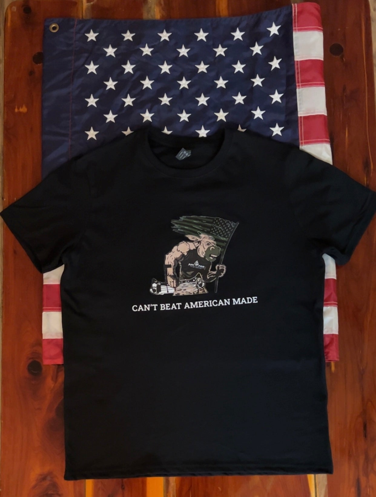 can'tbeatamericanmade mule t-shirt black